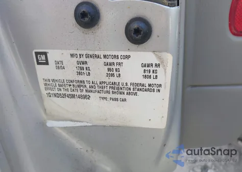 2005 Chevrolet Classic из США, поврежденный, VIN 1G1ND52F45M148962